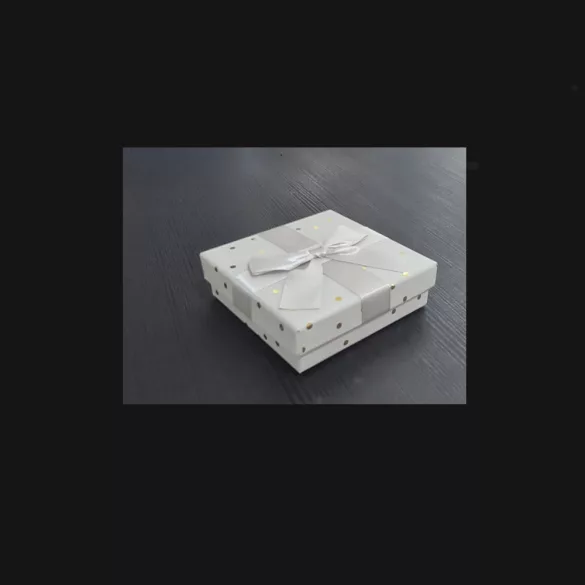 SZÜRKE PÖTTYÖS DÍSZDOBOZ 10X10X3CM