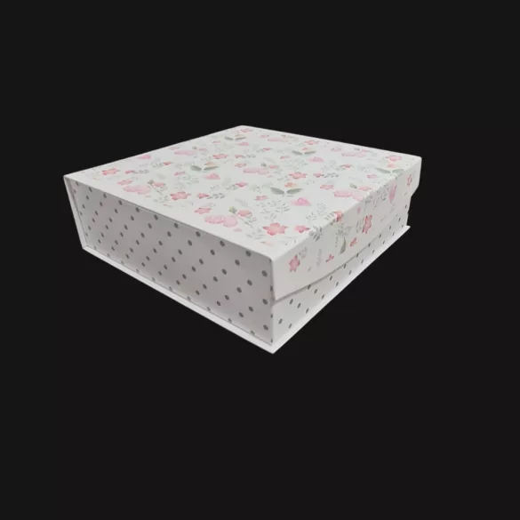 DÍSZDOBOZ VIRÁGOS 23,5X23,5X7,5CM