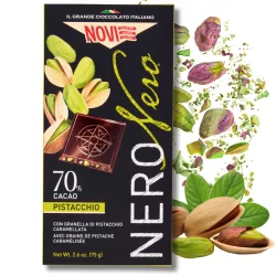 NOVI NERO PISTACCHIO 70% CACAO 75G
